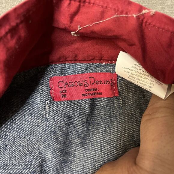 Vintage Carols Denim Oklahoma Sooners Womens Jacket Size Medium Jean Embroidered - Picture 2 of 3